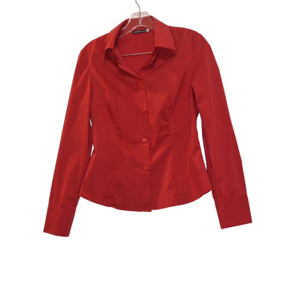 OGGI (R) Europe Red Long Sleeves Long Cuffs Button Down Shirt 170-88-96 cm (S)